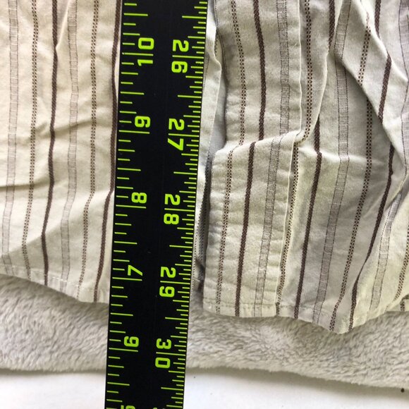 Dockers Mens Shirt Size XL Long Sleeve Pinstriped Button Up Casual Beige Retro - Picture 3 of 10